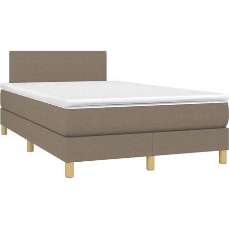 Maison Exclusive - Giroletto a Molle con Materasso Tortora 120x190 cm in Tessuto