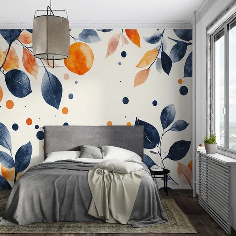 Papier Peint Feuillage - Motifs Légers et Colorés - 150 x 250 cm (1/2)