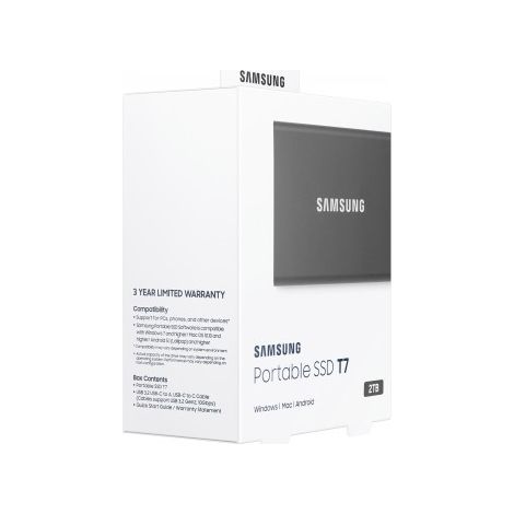 Disco Externo SSD Samsung Portable T7 2TB/ USB 3.2/ Gris (1/5)