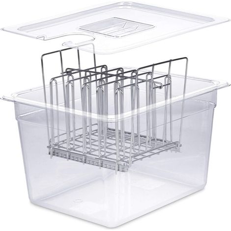 Récipient sous vide de 12 litres (avec couvercle et support, compatible avec la plupart des appareils sous vide) transparent (1/5)