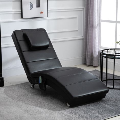 Massageliege 58x163x87 cm schwarz aus Kunstleder und Schaumstoff mit 8 Massagepunkten (1/5)