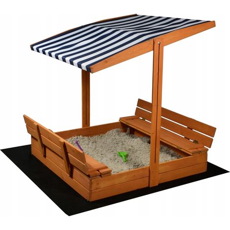 Arenero con techo - juguetes - y suelo - 120x120x120 cm (1/5)