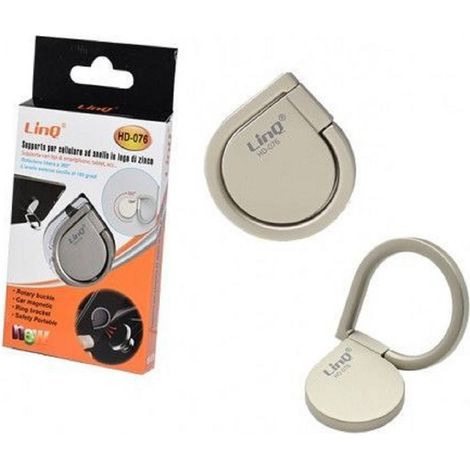 Linq - Anello Supporto Auto Per Smartphone Presa Aria Lettore Cd In Lega Di Zinco Hd-076 -