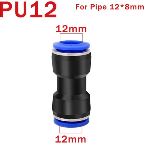 (PU-12-10PCS) Raccord pneumatique PU, connecteur PG pour tuyau d'air, raccord rapide droit à gaz à insertion rapide (1/5)