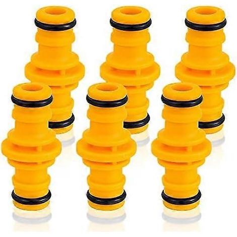 Raccord double mâle pour tuyau d'arrosage, lot de 6 raccords en plastique pour tuyau de jardin ou de pelouse. Connecteur d'eau bidirectionnel pour raccorder un tuyau d'arrosage ou de pelouse. (1/5)