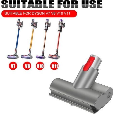Motorisierte Mini-Turbo-Matratzenbürste, kompatibel mit Dyson V7, V8, V10, V11 und V15. Schnell abnehmbare Bürste für Sofa, Sessel und Stuhl. UV-LED beseitigt Bakterien und Allergene. (1/3)