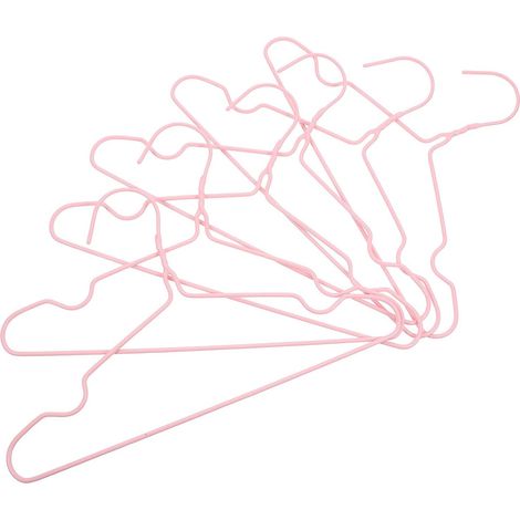 Cintres Antidérapants pour Vêtements Lot de 10 en Acier Inoxydable Design sans Couture, Gain de Place, Couleur Rose D'garçon et Filles pour Armoire Garçon Fille (1/5)