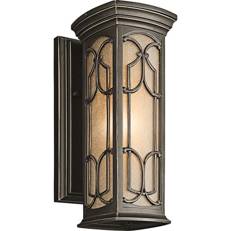 Elstead Franceasi - Lanterna da parete piccola 1 luce da esterno Bronzo antico IP44, E27 (1/4)