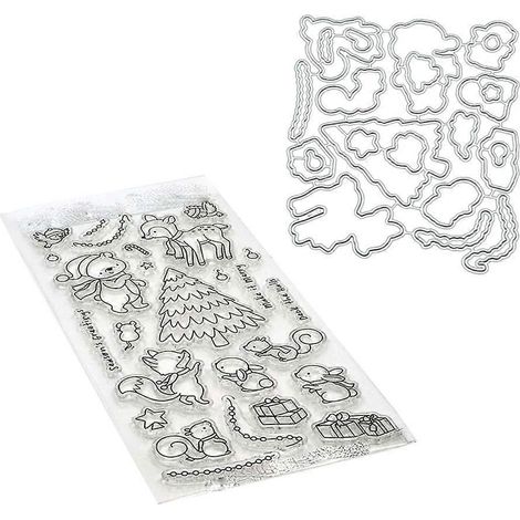 Silikonstempel „Tierwald“ für DIY-Weihnachts-, Geburtstags- und Partydekorationen