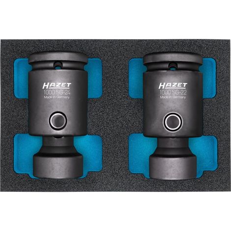 Hazet Schlag-, Maschinenschrauber Steckschlüssel Satz, Gelenk, 3/4 (20 mm) Vierkant hohl, Außen Sechskant-Tractionsprofil, 2-tlg. (1/3)