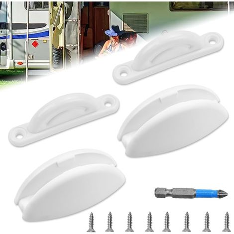 paia di fermaporta in plastica per roulotte, fermaporta per camper, fermaporta per roulotte, fermaporta a T per rimorchi, camper, barche (1/5)