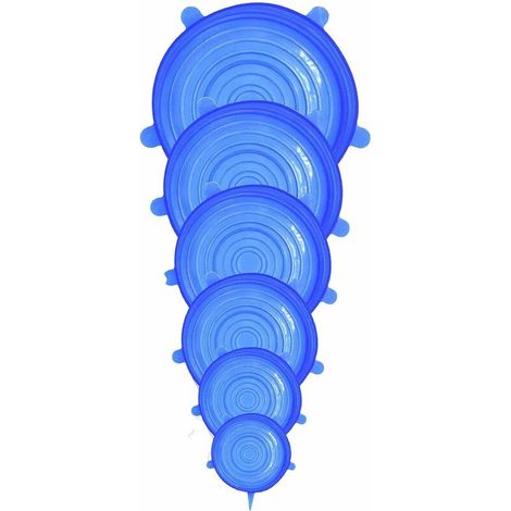 Store 6 Pièces Couvercles en Silicone, Couvercle Extensibles en Silicone sans BPA, Couvercle Universel de 6 Tailles Differentes pour Micro-Ondes/Le Four/Le Frigo/Le Lave-Vaisselle (1/5)