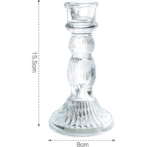 Porte-Bougie En Verre - Style Vintage Français - Pour Décoration De Table, Mariage Et Soirée - 1 Pièce (1/5)