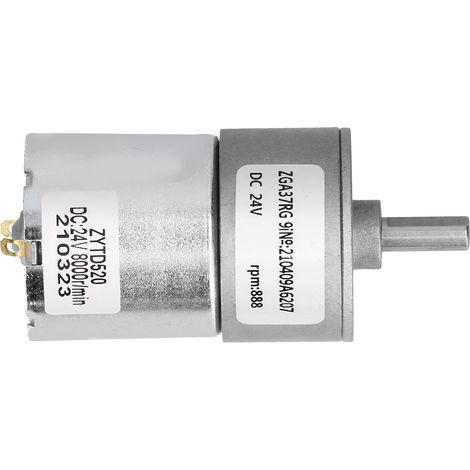 ZGA37RG 888R-24V DC 24V geared motor, high torque electric micro-reduction geared motor, center output shaft 37mm diameter gearbox. (1/5)