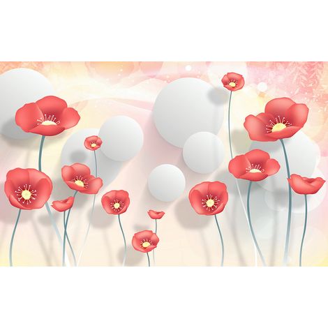 Papier peint panoramique - Fleurs 3D - 130 cm x 81 cm (1/2)