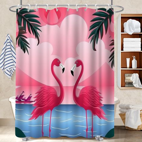 Voile de douche polyester 180x180 dessin rideau imperméable pour créer une ambiance spa (1/5)