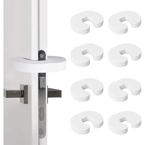 Butée de porte pour bébé, lot de 8. Cale anti-pincement pour fenêtres de sécurité, butée de porte en mousse absorbant les chocs, protection des doigts (1/4)