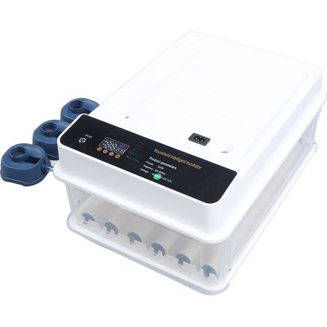 Incubateur automatique pour volailles avec mire-œufs et retourneur d'œufs automatique pour poules et cailles. Double alimentation, blanc, prise européenne 220 V, 24 œufs. (1/5)