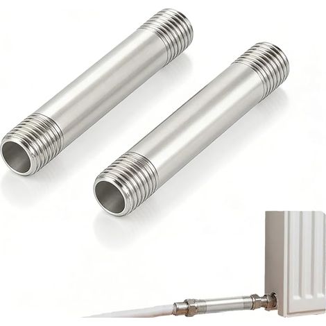 100mm, Raccords de tuyauterie en Acier Inoxydable 304, Mamelon mâle 1/2" x 1/2", Tuyau coulé pour systèmes de plomberie industrielle et résidentielle (1/5)