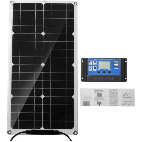 20 W portable solar panel kit 15 V battery charger 30 A controller (1/4)