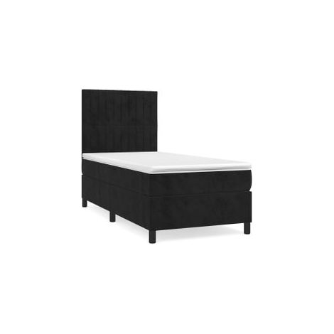 Sommier à lattes de lit avec matelas Noir 90x200 Velours (1/5)