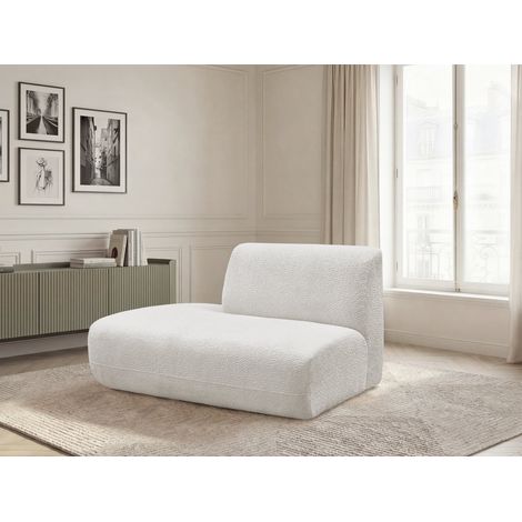 BOBOCHIC - Chauffeuse bout de canapé pour canapé modulable ANDA tissu chenille Angle gauche  Blanc
