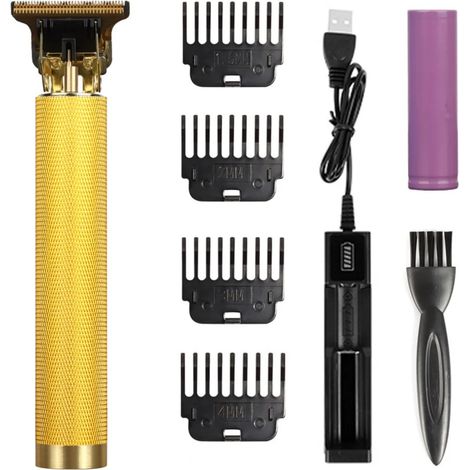 Tondeuse à cheveux électrique USB T9 pour hommes, rasoir de barbier professionnel, tondeuse à barbe sans fil, rasage de la barbe, contour en T02382