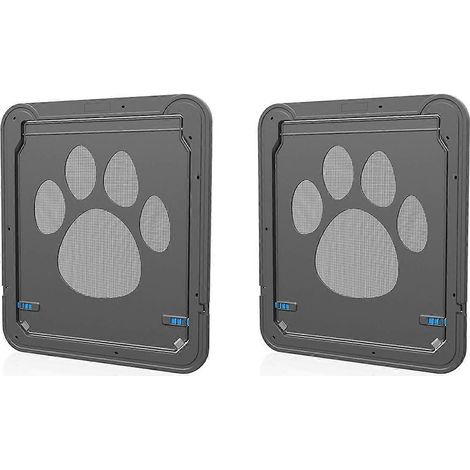 Porte pour animaux de compagnie sécurisée avec moustiquaire magnétique verrouillable pour l'extérieur, permettant aux chiens et chats d'entrer librement par la fenêtre ou la maison - Design élégant et (1/5)