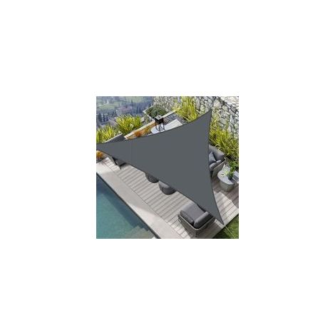 Gris,Voile d'ombrage Triangulaire 3x3x3m Imperméable,Toile Ombrage 160 g/m² Protection UV 95% pour Jardin,Terrasse,Balcon,Extérieur,Cordon de Montage Inclus