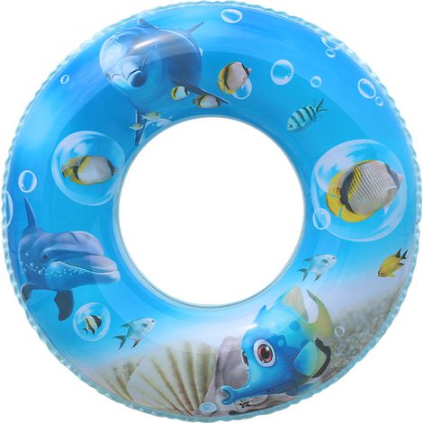 Bouée de natation rétro en PVC épais pour enfants (7-10 ans) et adultes – Bouée flottante rayée sous les aisselles, modèle dauphin bleu – Sécurité, confort et stabilité optimisés-lsw