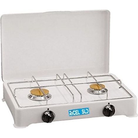 FORNELLO 2 FUOCHI A GAS METANO CON COPERCHIO CAMPEGGIO PESCA CD 01027400 (1/2)