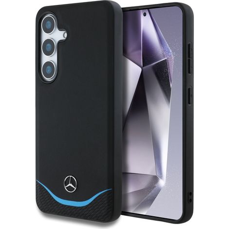 Samsung Galaxy S25 Mercedes MagSafe Lederhülle Blau (1/5)