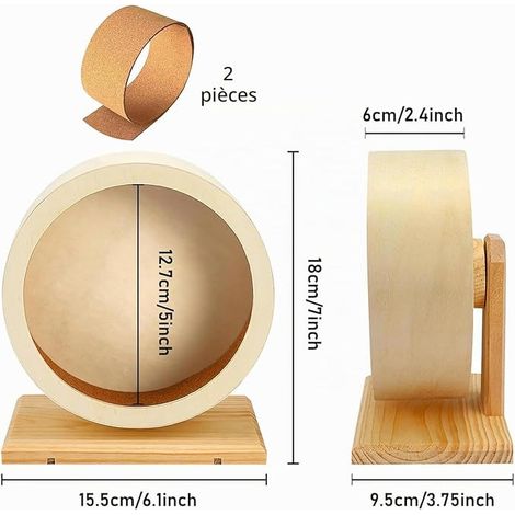 15 cm Roues pour Hamster, Roues d'exercice en Bois pour Hamster, pour Petit Chinchilla (1/4)