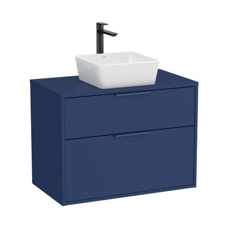 MUEBLE OPTICA 800 DE 2 CAJONES PARA LAVABO DE SOBRE ENCIMERA AZUL ACERO