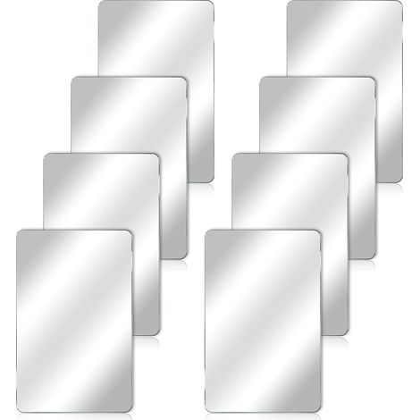 Set mit 8 rechteckigen Acrylspiegeln, 15,2 x 10,2 cm, selbstklebend, für Badezimmer, Schlafzimmer und Wohnzimmer