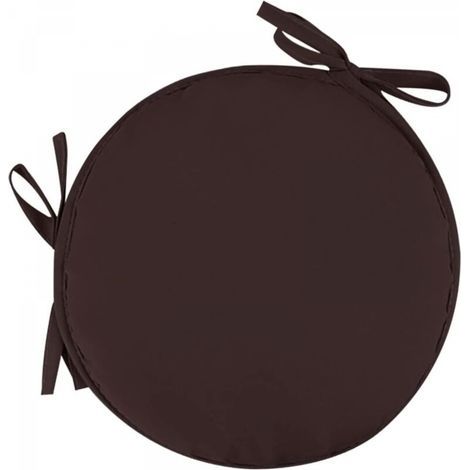 1 coussin de chaise de jardin rond marron foncé d'un diamètre de 30 cm - Extérieur, Tabouret, Terrasse, Salle à manger - Grand coussin (1/5)