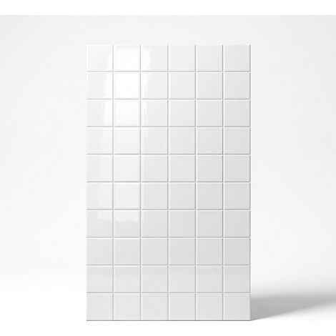 Carrelage Mur Ceramic Connection White Brillante 20x20 PRÉ-DÉCOUPÉ (10x10) (1/5)