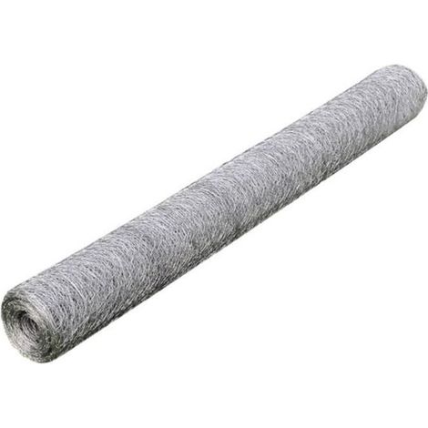 Grillage à poules 25 m, hauteur 50 cm, mailles fines 13 mm, acier galvanisé, pour volière, lapins et protection contre les nuisibles, argent (1/5)