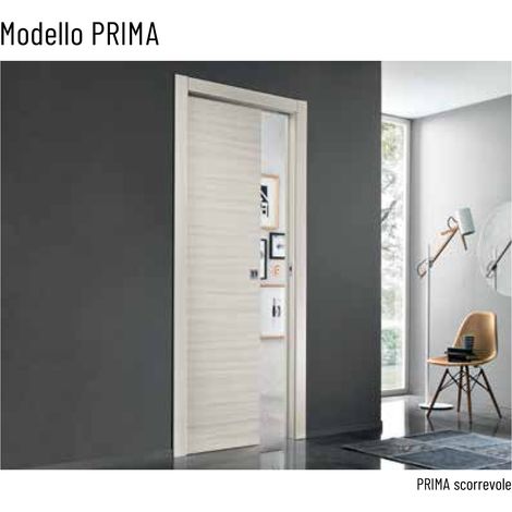 Porta prima scorrevole 70x210 sp.105 bianca completa (1/2)