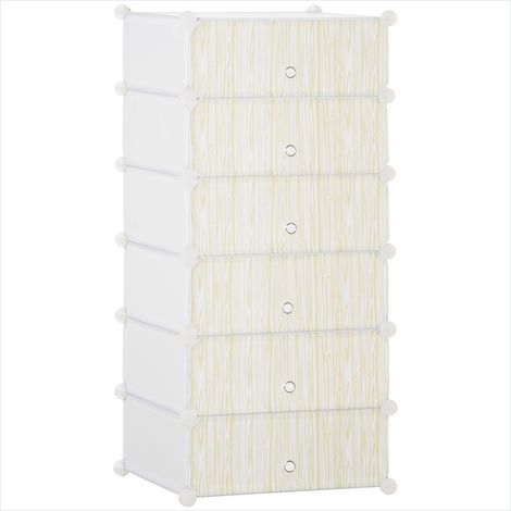 Bibliothèque Meuble de rangement modulable 6 cubes blanc (1/5)