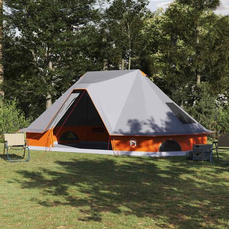 vidaXL Tipi Tent 10-Person Grey and Orange Taffeta (1/5)