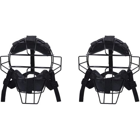 2X Masque IntéGral de Receveur de Baseball, LéGer et SéCurisé, Offre Protection et Confort, N'Obstrue Pas la Vue, Noir (1/2)