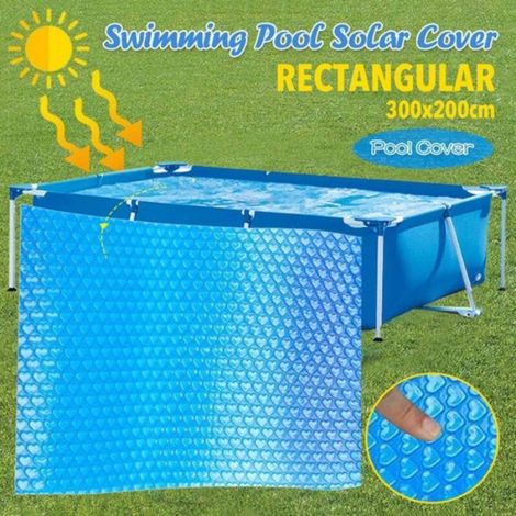 Bâche Solaire - 200 x 300 cm - Pour Piscine Extérieure - Réduction Évaporation Jusqu'à 95 % - 1 Pièce (1/4)