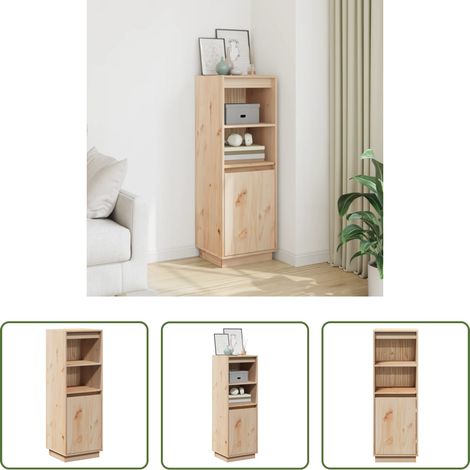 vidaXL Hochbeistellschrank -  Highboard 37x34x110 cm Massivholz Kiefer (1/5)