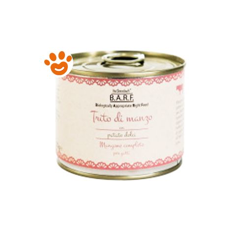 Barf Cat Alimento Completo Trito di Manzo - Barf Cat Alimento Completo Trito di Manzo - Lattina Da 200 Gr
