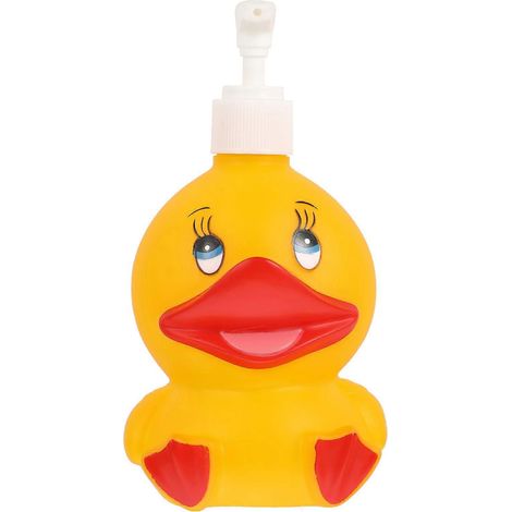 1 flacon de voyage vide avec pompe, motif canard de dessin animé (jaune)-16x8.5x8.5cm-Yellow (1/3)