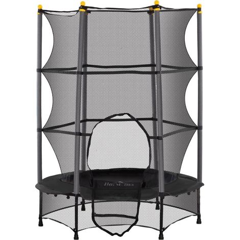 Trampolino per bambini Ø140 cm con rete di sicurezza, nero, per interno ed esterno (1/5)