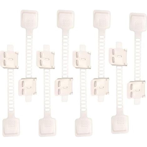 Kindersicherungen, Kindersicherheitsschlösser für Schränke, geeignet für Schubladen, Kühlschränke, Türen und Fenster, 8er-Pack.