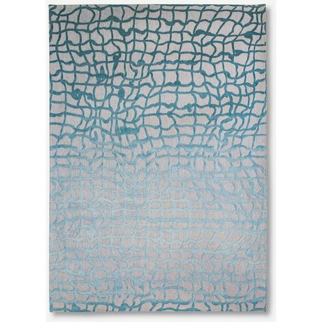 DEDALO DESIGN - TAPPETO CONTEMPORANEO MAD MEN - Prodotto in Belgio - Tessuto piatto jacquard meccanico - Rifinito a mano - Antiscivolo naturale - 100% poliestere - Blu marino - 230 x 330 CM (1/5)