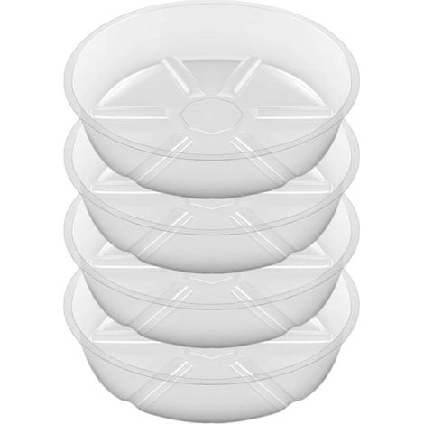Soucoupe transparente pour plantes de 25 cm (10 pouces), soucoupe en plastique, plateau pour plantes plus épais. (1/5)